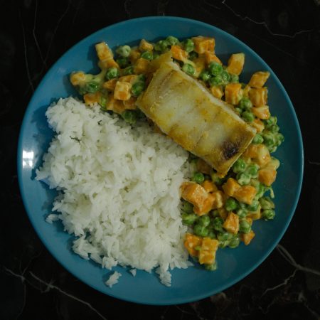 ryba s rýží a zeleninou bez lepku bez mléka